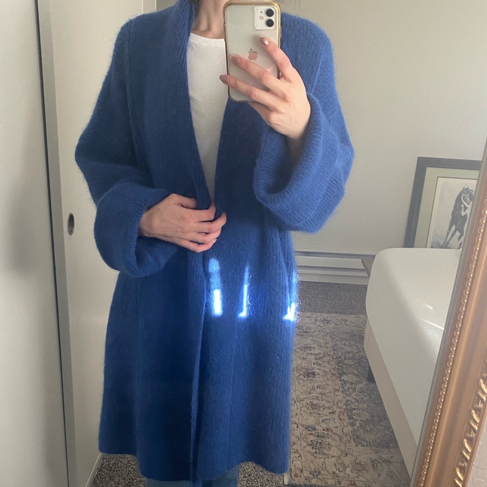 & Other Stories blue oversized cardigan